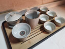 瓷牌茗茶具 汝瓷茶具泡茶器全套家用功夫茶具办公室送人茶道瓷器整套 《御煌盖碗》六杯10件套+茶盘 实拍图