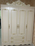 浪漫壹嘉衣柜欧式卧室家用会所法式收纳储物柜子白色烤漆双三开门衣橱雕花 板木结合【欧式双门衣柜】描银 实拍图