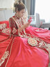 泰勒马丁丝绒秀禾服新娘婚纱2024新款中式婚服结婚敬酒礼服古装嫁衣婚服 23703丝绒款（仅女装） M 实拍图