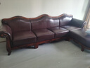 淘美庭美式复古真皮沙发实木牛皮沙发组合欧式古典奢华客厅家具转交沙发 单人位 实拍图