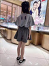 G.duck童装女童套装夏季新款儿童服装女大童夏装洋气女孩衣服短袖两件套 灰色格子gcasqik 150 建议身高140-150年龄11-12 实拍图