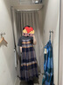无印良品（MUJI）女式马德拉斯格纹吊带连衣裙女装裙子格子裙纯棉全棉长裙BC2IIA4S 深藏青色格纹 L 165/88A 实拍图