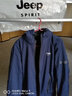 JEEP SPIRIT吉普夹克男外套秋冬季韩版男士上衣宽松连帽男装 蓝色加绒 2XL 实拍图