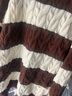 港蒂湾毛衣男冬季加厚港风复古麻花条纹圆领毛衣外套男宽松慵懒风情侣 咖色 2XL-155-175斤 实拍图