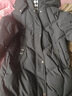 雅鹿菱格撞色拼接中长款羽绒服女士冬季可拆卸帽加厚外套 黑色 S (155) 【建议110斤以内】 实拍图