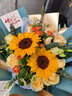 花不言向日葵混搭香槟毕业花束生日表白鲜花速递同城配送店女友礼物 公主的假日（11朵香槟+2朵向日葵） 实拍图