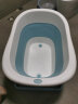 世纪宝贝（babyhood）儿童洗澡桶婴幼儿浴桶宝宝新生儿游泳泡澡桶小孩可折叠浴缸洗澡盆 【豪华款】【加大双层包边】蓝色 实拍图
