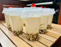 美丽雅 奶茶杯一次性咖啡杯带盖500ml*20套珍珠饮料塑料杯加厚果汁杯子 实拍图