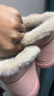 朴西麂皮绒雪地靴女加厚绒毛棉鞋女款户外防寒秋冬季保暖加绒雪地棉鞋 粉色 245mm 【38-39】 实拍图