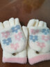 雪茜曼手套女翻盖漏指保暖手套女冬季加绒保暖可爱花朵学生写字骑行手套 实拍图