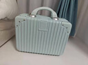 AODAISI复古手提化妆箱14英寸16英寸行李箱女伴手礼轻便皮箱登机旅行箱子 浅蓝色 14英寸 【可挂拉杆箱上】无密码锁 实拍图