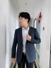 沙驰（SATCHI）男装男士套西上衣春夏新款四面弹力商务通勤高支纱西装男 蓝灰 M (48) B 晒单实拍图