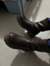 百思图冬季商场同款加绒厚底V口马丁靴短靴棉鞋女MD602DD2 棕色绒里 37 实拍图