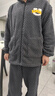 猫人【拉链可外穿】情侣睡衣男士睡衣男冬雪糕绒加厚保暖家居服灰色XL 实拍图