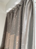 诺罗星星窗帘全遮光灰色简约现代新款防晒隔热布料卧室飘窗遮阳短帘 灰色烫银普通挂钩 250cm*200cm 1片 【到货快】 实拍图