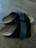 AU&MU春夏季牛皮勃肯鞋一字拖外穿男女士凉拖鞋软木厚底懒人鞋一脚蹬 G986黑色-男女款【绒面牛皮】 37 实拍图