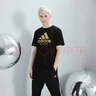 阿迪达斯 （adidas）短袖男2023夏季户外休闲运动服跑步健身速干T恤 黑/金 M  实拍图