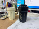 天喜（TIANXI）咖啡杯保温杯女生高颜值便携水杯手提拿铁杯高档随行不锈钢杯子 【潮流黑-316内胆底】 450ml 实拍图