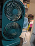 倍为12英寸120°摇头桌面风扇静音电风扇循环电扇台扇办公室宿舍床头多功能台式迷你usb风扇40000mAh 插电款-森林绿-12寸双轮大风力带摇头 实拍图