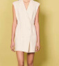 SANDRO春秋女装法式撞色西装领无袖收腰连衣裙SFPRO02109 米白色 36 晒单实拍图