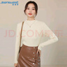 真维斯（JEANSWEST）针织衫女2025春夏设计感修身高领打底针织衫内搭女杏色均码 实拍图