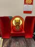 六福珠宝 黄金金章接福醒狮足金摆件礼物 024342JA 金重约0.10克 实拍图
