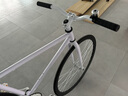云宵死飞自行车实心胎成人初中学生青少年公路单车赛车代步24男士 白黑色26寸30刀 实拍图