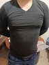 莫代尔男士保暖内衣套装超薄款秋冬季青年修身紧身打底衫发热秋衣秋裤男 深麻灰【V领-礼盒装】 XL/175（推荐130-150斤） 实拍图