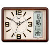 康巴丝（Compas）座钟客厅钟表简约台钟石英钟时钟现代日历温度床头钟3001 仿木 实拍图