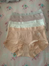 猫人女士内裤女纯棉档蕾丝抗菌中腰无痕透气莫代尔大码三角短裤头 -豆沙+灰+白+蓝 4条 L 【建议100~120斤】 实拍图