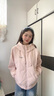 鸭鸭【90+系列】轻薄羽绒服女短款24秋冬新款短款时尚连帽韩版外套 粉色 M 实拍图