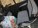 楚帅爱玛乐炫电动三轮车座套立马台铃小刀艾美达坐垫布罩防水皮革脚垫 千鸟格-棉麻座套 实拍图