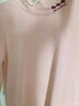 真维斯（JEANSWEST）长袖t恤打底衫女装秋冬季新款双面绒上衣服立领保暖衣纯色内搭女 米色 小三朵小红花_K_左领角 M 实拍图
