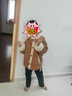 嘟嘟家儿童棉服冬装宝宝加厚棉衣男童上衣连帽女童棉袄冬季小童童装外套 咖色 130 实拍图