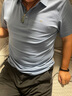 柒牌男装短袖t恤男2025夏季新款商务休闲翻领短T透气凉感男士polo上衣 藏青 M (170) 实拍图