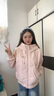 鸭鸭【90+系列】轻薄羽绒服女短款24秋冬新款短款时尚连帽韩版外套 粉色 M 实拍图