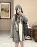 ELLE【巴黎系列】灰色羊毛呢大衣女小个子25冬新款中长款双面毛呢外套 浅灰 S 实拍图