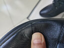 蜘蛛王男鞋内增高小码男士皮鞋牛皮系带商务休闲鞋 黑色 43  实拍图