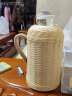 竹编热水瓶家用手工复古保温壶茶室暖壶大容量传统玻璃内胆开水瓶 竹黄 1.6L 晒单实拍图