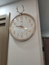 康巴丝（Compas）客厅挂钟石英钟表现代创意摇摆壁挂时钟艺术装饰电子表 白金雅白简约款34厘米 1cm 实拍图