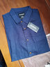 AKSERIES新复古回潮夏季麻棉休闲短袖衬衫男商场同款AK男装2115001 藏蓝 3XL 实拍图