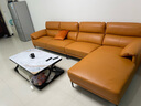 左右沙发现代简约客厅半青皮沙发DZY5161琉璃棕3.44m 实拍图