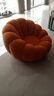 积木部落 懒人沙发可躺睡觉网红南瓜沙发客厅单人沙发阳台休闲沙发椅 橘色+脚踏（羊羔绒）360度旋转 实拍图