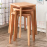 家逸 实木凳子家用餐凳客厅餐椅创意可叠方凳 原木色板凳 实拍图
