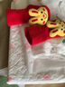启芽（YAUP）满月宝宝衣服春夏套装红色初生婴儿连体衣女公主纯棉男孩百天冬季 长命百岁【春秋夹薄棉】带帽袜 66cm 【百天礼】2-5个月/11-15斤 实拍图