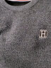 罗蒙一体绒高级感圆领毛衣男士装秋冬季款加绒加厚保暖打底针织衫衣服 深灰色 XL 实拍图