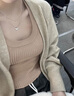 心言心语双层蝴蝶项链女生日生日情人节礼物送女友老婆银项链首饰高级走心 【本地仓】双层蝴蝶项链-银色 实拍图