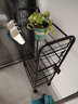 生活副驾厨房置物架家用收纳储物架子落地多层用品大全小推车多功能蔬菜篮 4层黑【滑轮+挂钩+挂盒】 实拍图
