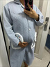 柔曼绮孕妇哺乳睡裙秋冬季带胸垫长款待产裙加厚空气棉夹层月子服连衣裙 R9-2692公仔蓝 L(建议85-120斤左右) 实拍图