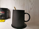 美杜 粗陶磨砂马克杯带勺陶瓷杯带把水杯大容量茶杯咖啡杯创意办公杯 素雅马克杯【普通包装】 实拍图